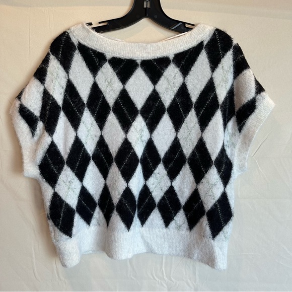 Free People through the motions argyle short sleeve sweater - Picture 4 of 4